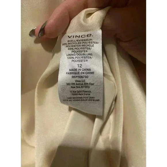 New Vince Crepe Cream Winter White Double-Breasted Oversized Blazer Size 12 - Picture 9 of 13